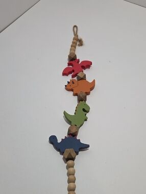 Wooden Hanging Dinosaur Bead Garland